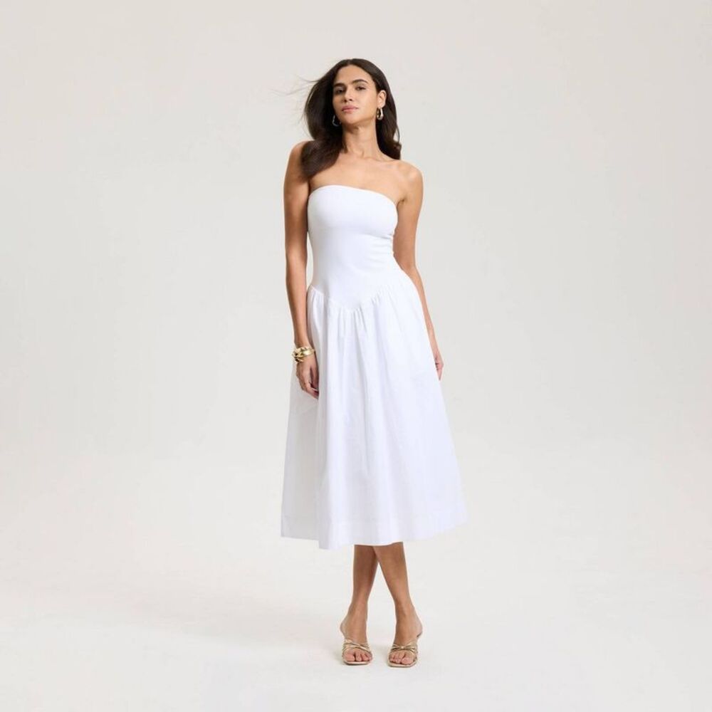 Women's Tube Knit Maxi Dress - A New Day Fresh White S